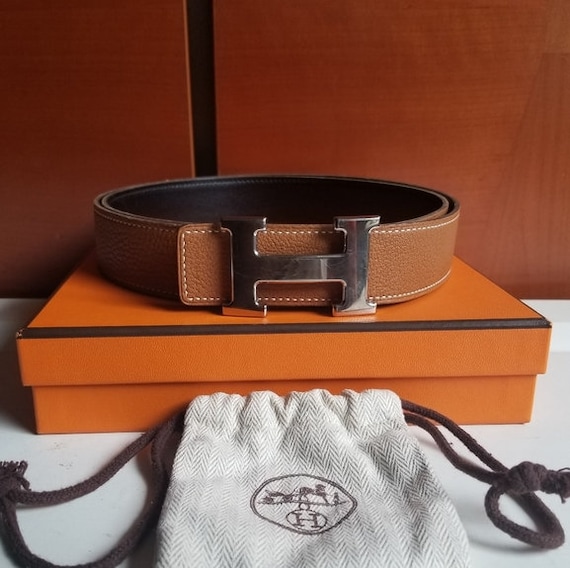 Hermes Constance Buckle &Reversible Strap Belt ,Au