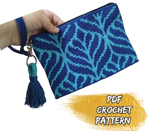 Tapestry Crochet Mochila Bag, Crochet Pattern, Tapestry Crochet Patter, PDF file, Wayuu mochila bag pattern, Zipper Pouch