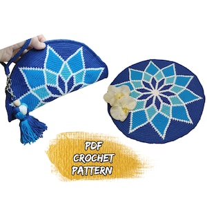 Moon mochila bag, Tapestry Crochet, Crochet Pattern, Mochila Bag, Tapestry Crochet Pattern, PDF file, Wayuu mochila bag pattern,Zipper Pouch