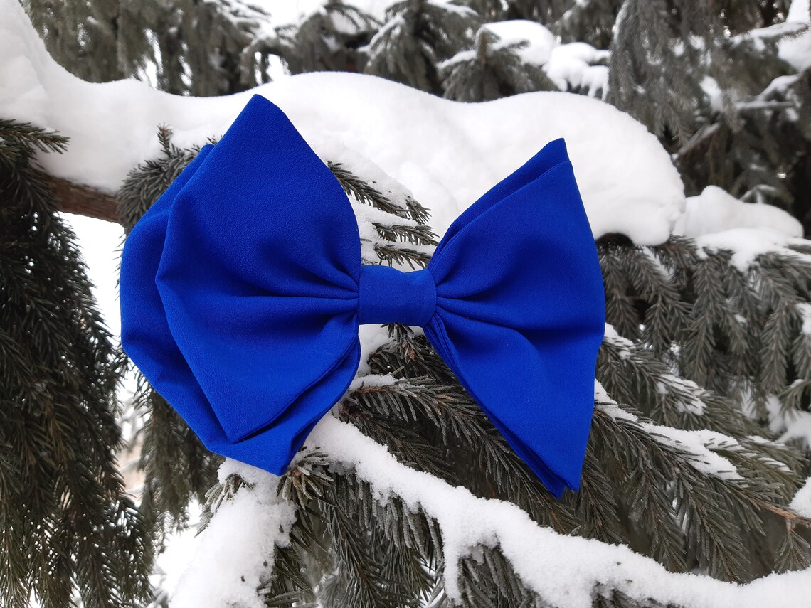Oversized Blue Bow Clip - wide 5