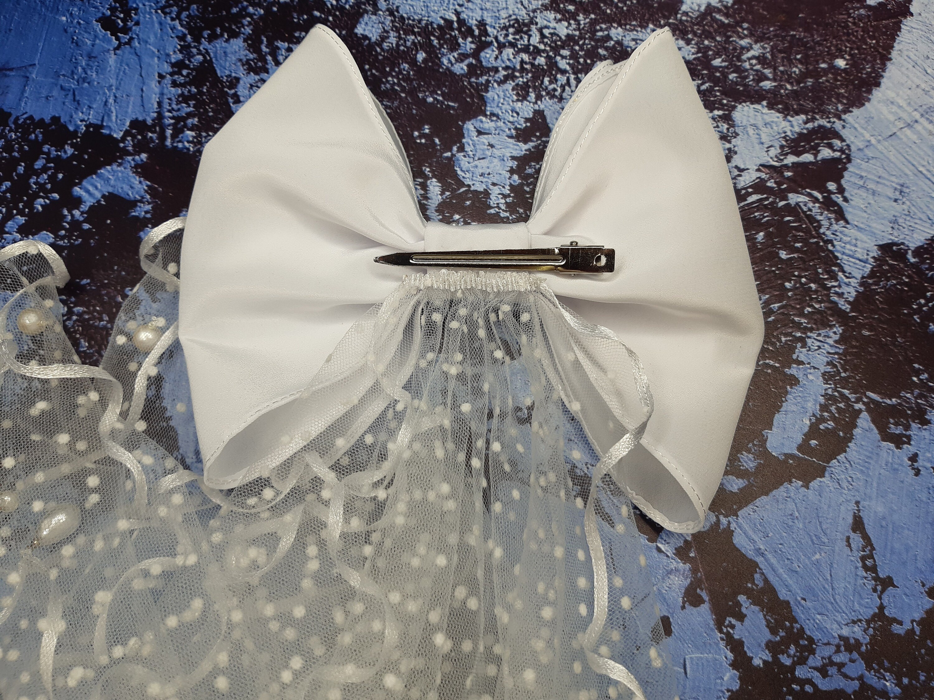 Weiße Hochzeit Schleife BrautBogen weiße Schleife Schleier Etsy