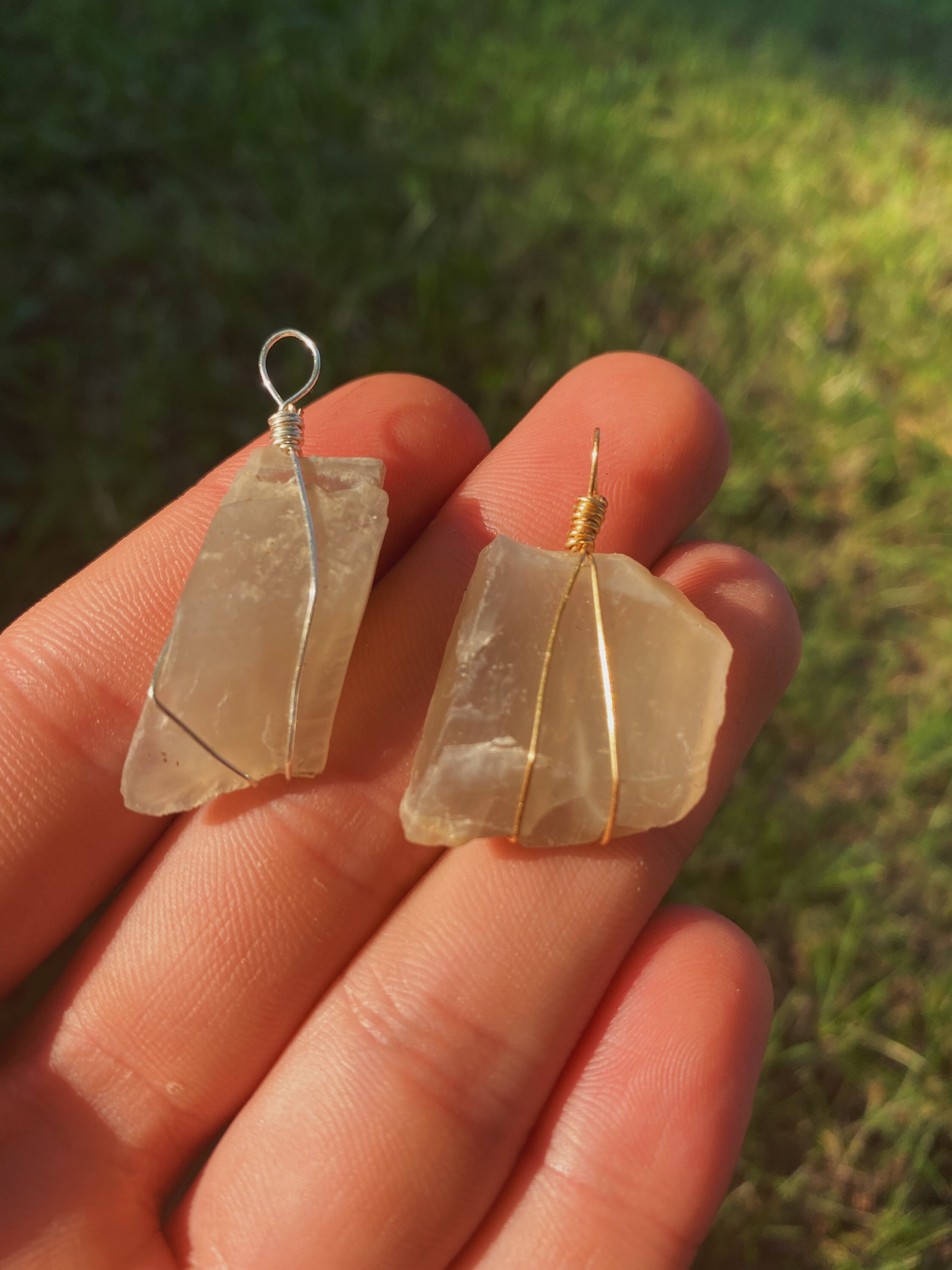 Raw Moonstone Crystal Necklace Etsy