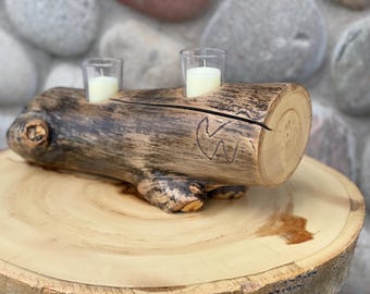 Handcrafted Aspen Log Candle Holder, Reclaimed Wood Candle Holder, Candle Holder, Wood Candle holder, Tree Candle Holder, Votive Candles