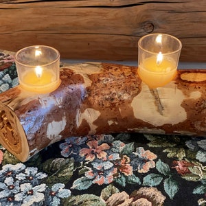 Log Candle Holder, Rescued Fallen Pine Wood Candle Holder, Candle Holder, Wood Candle, Tree Candle Holder, Candle, Farmhouse Decor, Rustic