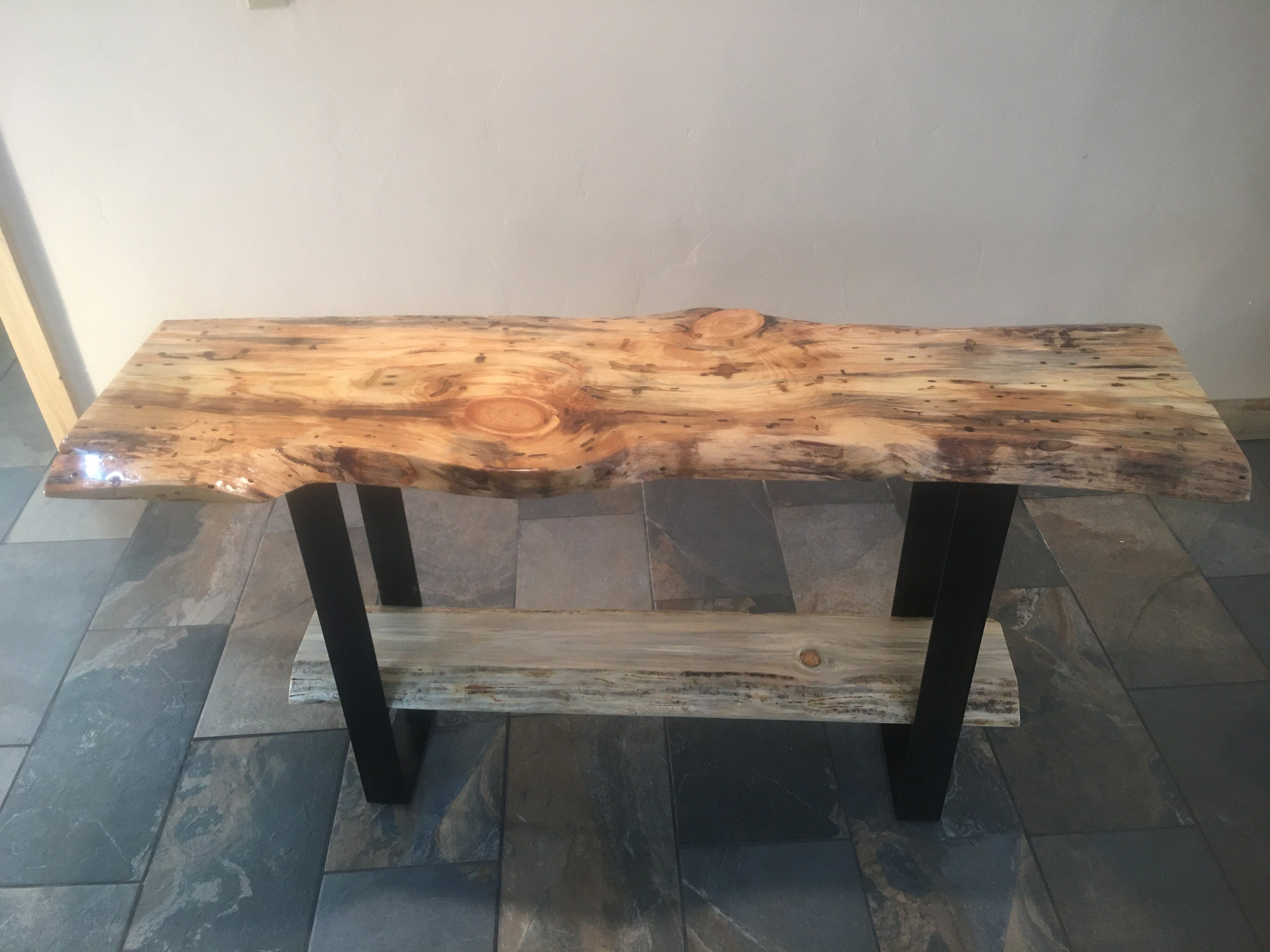 Flur Tisch Sofa Tisch live Rand Käfer töten Kiefer Tisch | Etsy