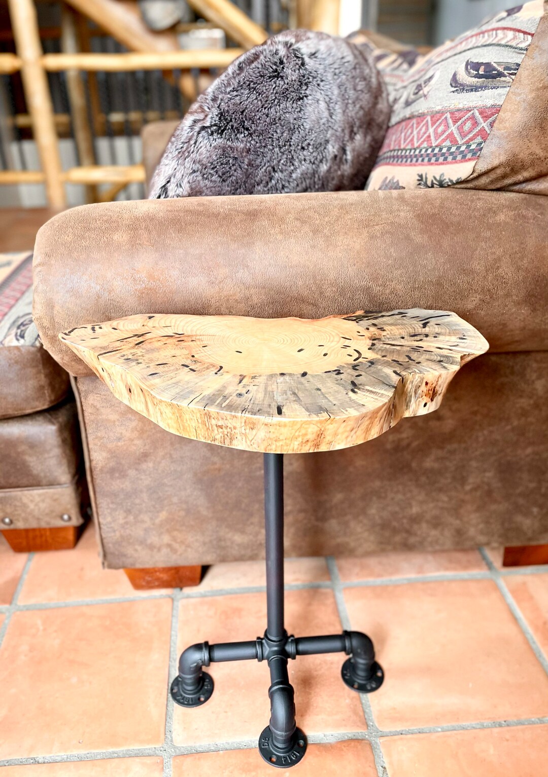 End Table, Side Table, Display Table, Wood Slice Table, Reclaimed