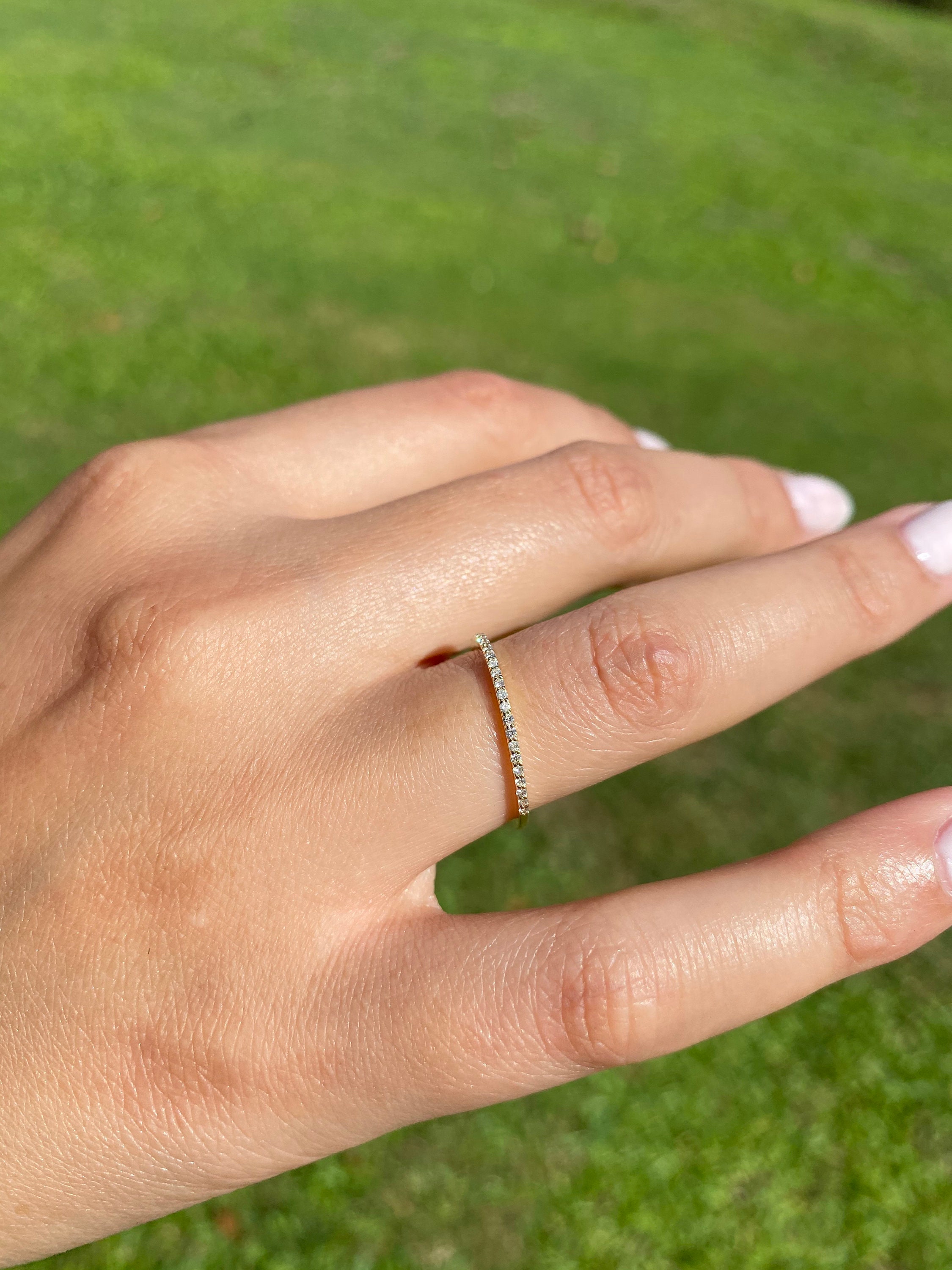 Super thin deals diamond band