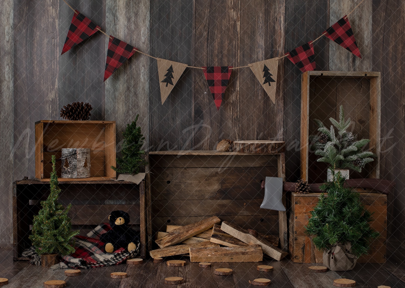 Lumberjack Backdrop Printable Backdrop Digital Drop Buffalo Etsy