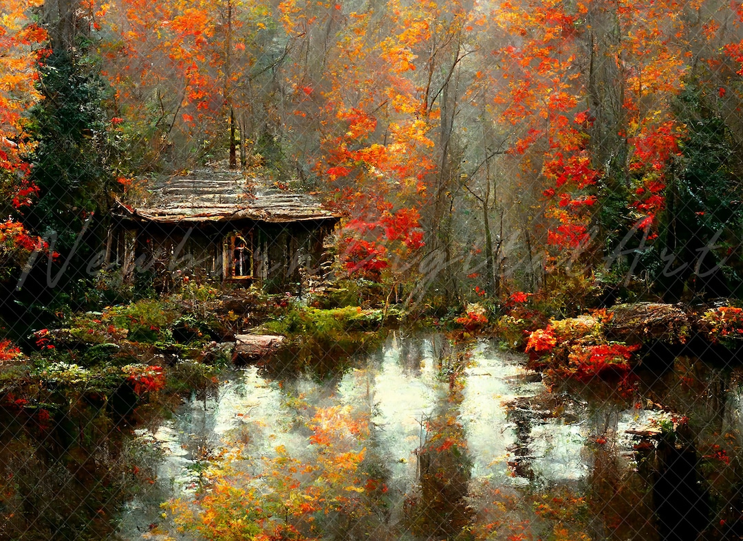 Fall Backdrop, Autumn Backdrop, Digital Backdrop, Enchanted Backdrop ...