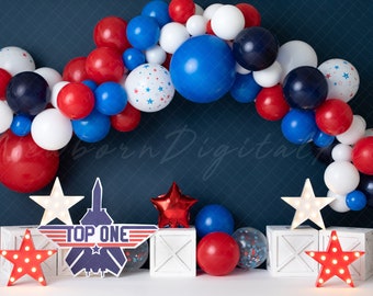 Top One Backdrop, printable backdrop, digital backdrop, red white and blue, patriotic, USA backdrop, red white & blue backdrop, jet backdrop