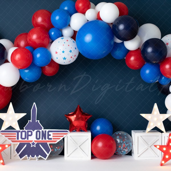 Top One Backdrop, printable backdrop, digital backdrop, red white and blue, patriotic, USA backdrop, red white & blue backdrop, jet backdrop