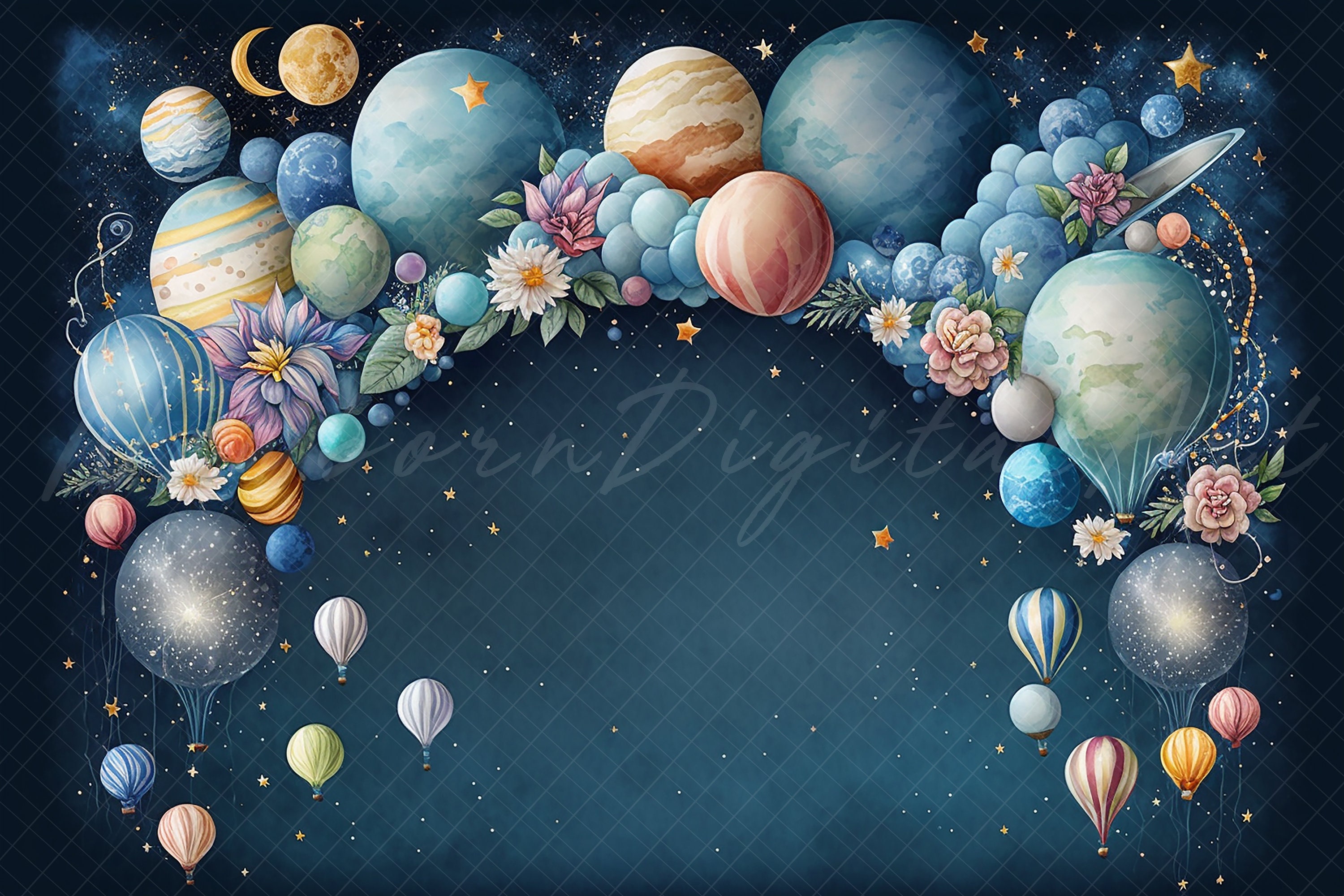 Space Backdrop, Outer Space Backdrop, Girl Space Backdrop, Printable ...