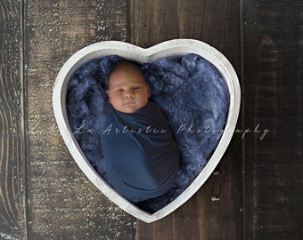 Newborn digital Backdrop, Newborn boy valentines prop, Newborn Background, Digital Prop, Newborn  heart bowl prop, blue heart
