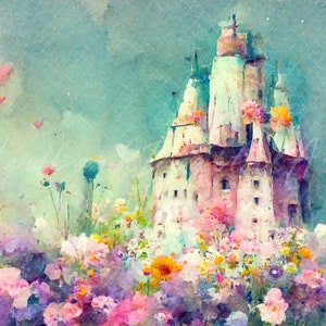 princess Castle Backdrop, princess Backdrop, Digital backdrop, printable backdrop, enchanted castle backdrop for printing or digital