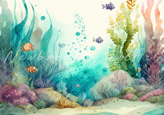 Under Water Backdrop Ocean Backdrop Digital Background - Etsy