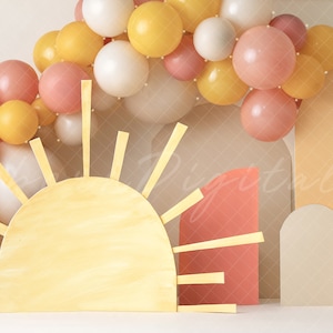 First trip around the sun Backdrop, you are my sunshine Backdrop, Digital backdrop, one year backdrop, printable backdrop, boho sun, sun