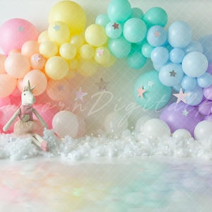 unicorn digital Backdrop, rainbow balloon Backdrop, digital Background, Digital Prop, unicorn background