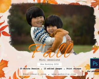Fall mini session template, photography marketing template, mini session template, mini session marketing board, autumn minis