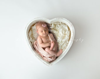 Newborn digital Backdrop, Newborn white heart prop, Newborn Background, Digital Prop, Newborn heart bowl prop, valentines digital prop