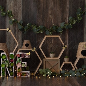 Bee Backdrop, rustic bees digital backdrop,  printable Backdrop, bee Background, cake smash backdrop, happy bee-day, honeycomb