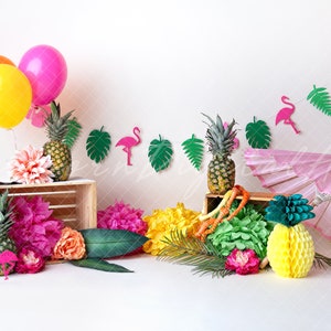 Tropical Backdrop, flamingo backdrop,  printable Backdrop, summer Background, cake smash backdrop, pineapple backdrop, digital backdrop
