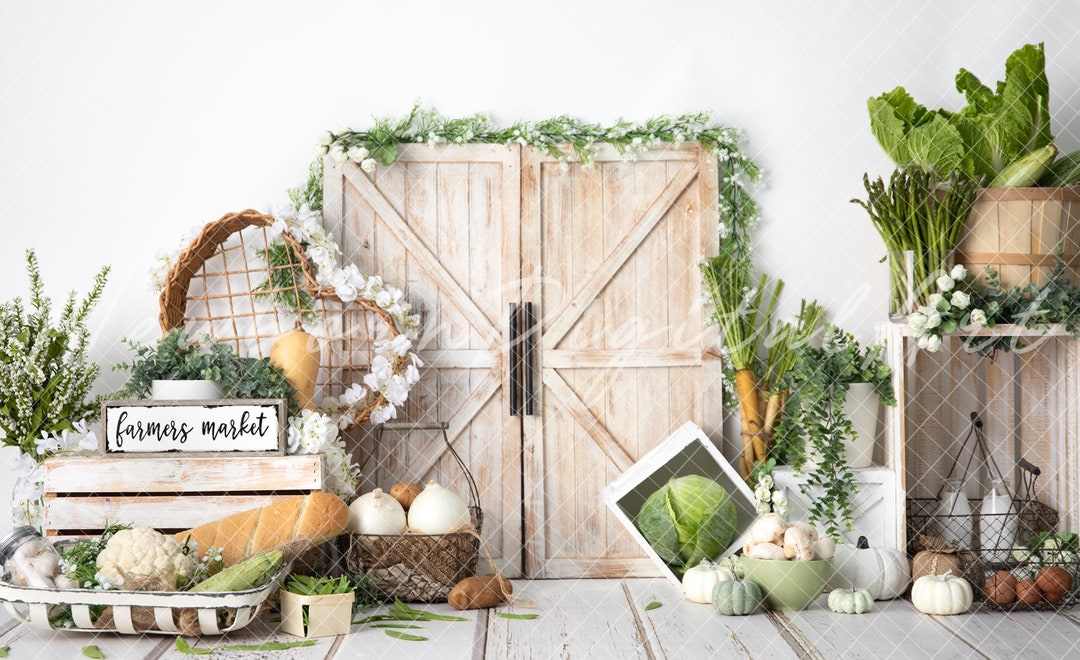 Farmers Market Backdrop, Vegetable Backdrop, Digital Background