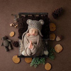 Newborn digital Backdrop, woodland digital backdrop, Newborn composite, Digital bed Prop, Newborn bed prop, forest digital