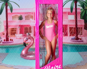 pink Doll box digital Backdrop, doll Backdrop, fashion doll box Background, doll box overlay