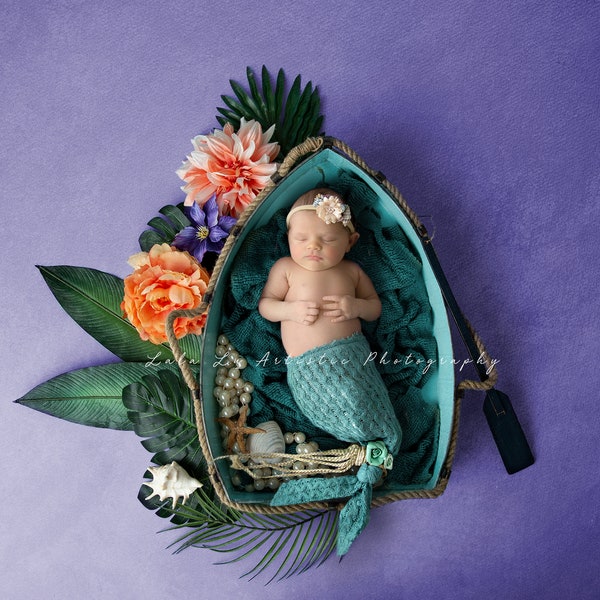 Newborn boat digital Backdrop, Newborn mermaid boat Backdrop, Newborn Background, Digital Prop, Digital Newborn boat prop, Hawaiian prop