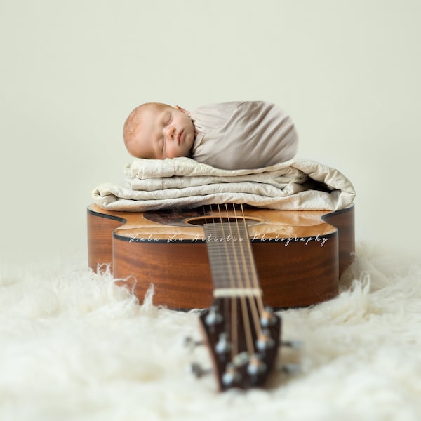 Newborn Digital Backdrop, newborn guitar prop, Newborn Background, Digital guitar Prop, Digital Newborn Prop, newborn guitar