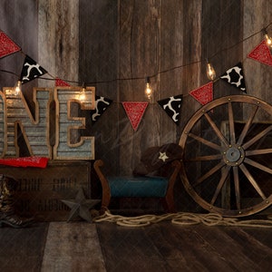 cowboy backdrop for photographers, backdrop for cake smash photography, digital backdrop, western backdrop, rustic, printable backdrop