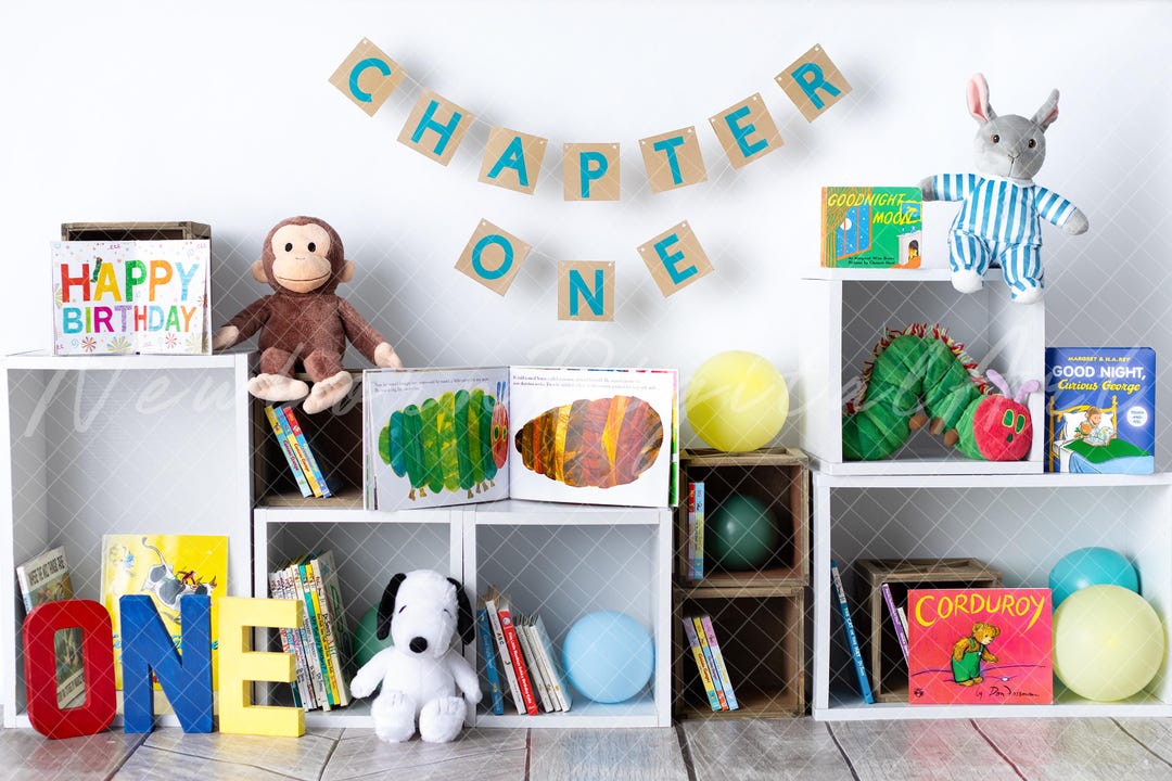Chapter One Backdrop Chapter One Cake Smash Theme Backdrop, Book Backdrop, Digital ...