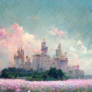 princess Castle Backdrop, princess Backdrop, Digital download, printable backdrop, castle backdrop, magical, pink castle