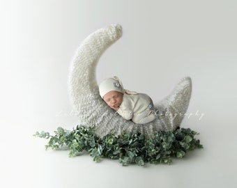 Newborn digital Backdrop, Newborn Moon Prop, Newborn Background, Digital Prop, Digital Newborn moon prop, newborn moon greenery