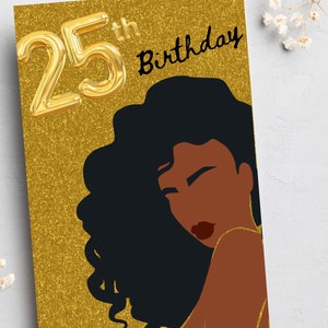 18e, 21e, 25e, 30e, Anniversaire, Cartes noires, Cartes ethniques, Cartes afrocentriques, Cartes pour elle, Femmes noires, Anniversaire noir