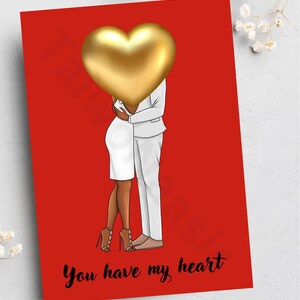 Schwarze Valentinstagskarten, schwarzer Kartenshop, afrozentrische Karten, schwarze Liebe, schwarze Paare, schwarzes Geschäft, handgemachte Karten