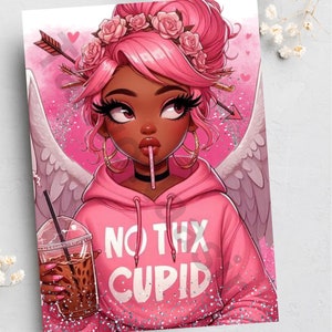 Cartes noires de la Saint-Valentin, cartes femme noire, cartes afrocentriques, cartes ethniques, cartes faites main, entreprise appartenant à des Noirs,