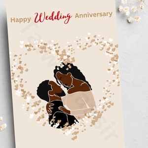 Schwarze Jubiläumskarten, Schwarzer Kartenshop, Schwarzes, Grußkarten, Schwarze Paare, Schwarze Liebe, handgemachte Karten,