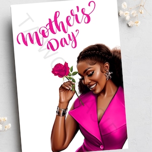 Día de la madre negra, tarjetas para mujeres negras, tarjetas afrocéntricas, tarjetas hechas a mano, tarjetas para ella, tienda de tarjetas negras,