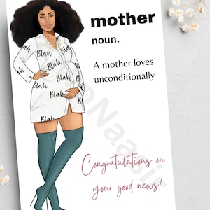 Mum to be Grußkarten, schwarze Grußkarten, Karten für Frauen, Afrocentric Karten, Erwartet ein Baby, schwarze Mutter zu sein, neue Mutter