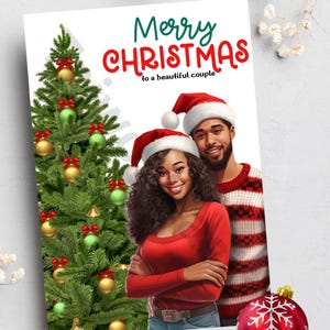 Weihnachtskarten, Grußkarten, Schwarze Karten, Schwarz im Besitz, ethnische Karten, Schwarze Liebe, Schwarze Paare, Afrocentric Karten, handgemachte Karten