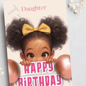 Cartes d'anniversaire d'enfants noirs, cartes d'anniversaire noires, cartes afrocentriques, cartes faites main, cartes pour filles, affaires appartenant à des Noirs, cartes culturelles,