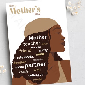 Día de la Madre, Mamás Negras, Madres Negras, tarjetas hechas a mano, tarjetas en blanco, tarjetas étnicas, tarjetas afrocéntricas,