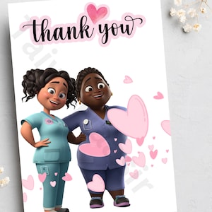 Cartões de agradecimento, Obrigado equipe do hospital, cartão de médico, cartão de enfermeiro, Cartões pretos, cartões de cuidador, Negócios de propriedade de negros, cartões em branco,