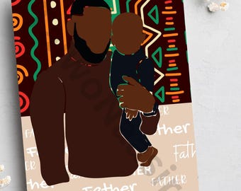 Black fathers, Father's day, Afrocentric father's day cards, Cards for him, Black owned business, handmade cards,