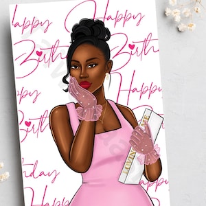 Cartes pour femmes noires, cartes afrocentriques, cartes d'affaires appartenant à des Noirs, cartes faites main, boutique de cartes noires, cartes pour elle,