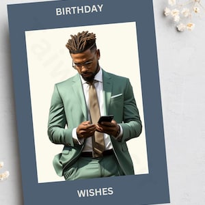 Tarjetas de hombres negros, Cumpleaños, Negocios de propiedad negra, tarjetas en blanco, tarjetas hechas a mano, tarjetas afrocéntricas, tarjetas para él, Hombres,