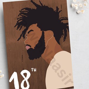Tarjetas para hombres negros, 18, 21, 30, tarjetas de cumpleaños para negros, tarjetas para hombres negros, tarjetas afrocéntricas, tarjetas étnicas, tarjetas hechas a mano,