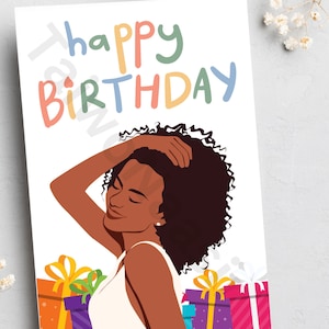 Cartes d'anniversaire, cartes noires, cartes ethniques, cartes afrocentriques, cartes faites à la main, cartes pour femmes, entreprise appartenant à des Noirs