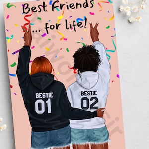 Verjaardagskaarten, kaarten voor beste vriend, zwarte wenskaarten, afrocentrische kaarten, etnische kaarten, zwarte verjaardagskaarten, zussen